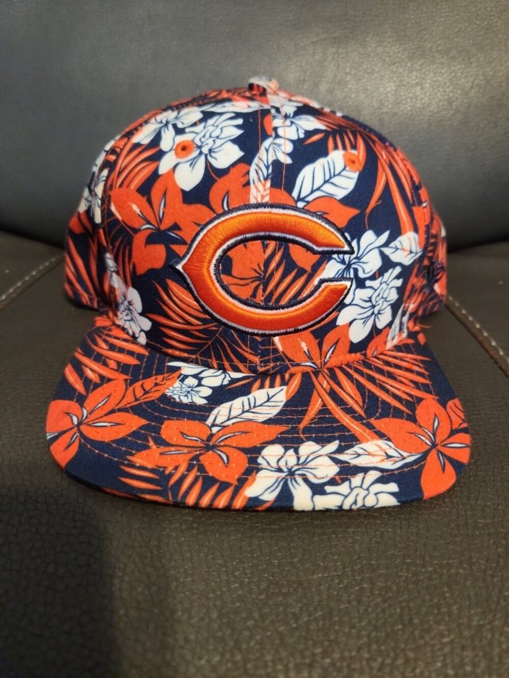 9 Fifty Chicago Bears Dark Blue Tropic Hitch Adjustable Hat Snapback